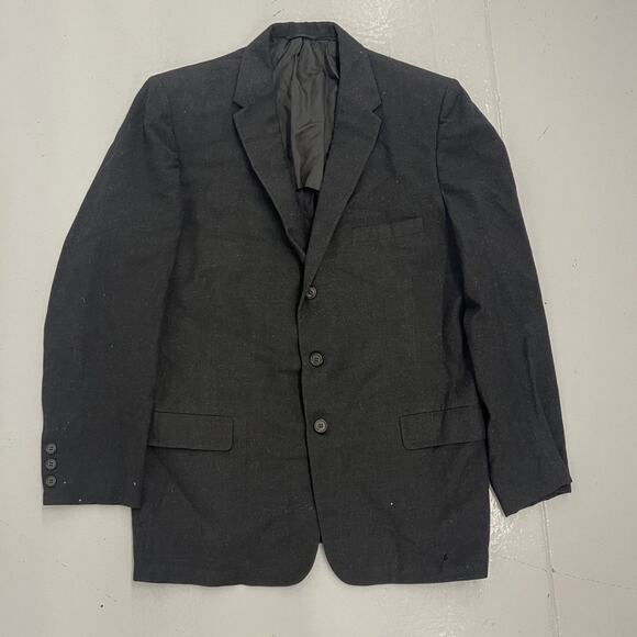 Vintage 50s Hyde Park Black Wool 3-Button Suit Jacket 44R